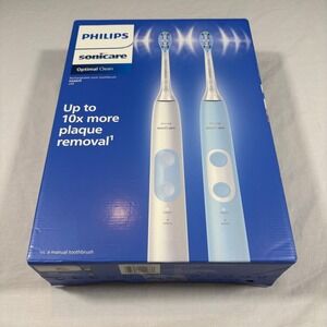 Philips Sonicare Optimal Clean Rechargeable Sonic Toothbrush Set 2pk Travel Case